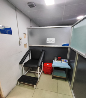 Área de toma de muestras de laboratorio de COMEGA